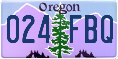 OR license plate 024FBQ
