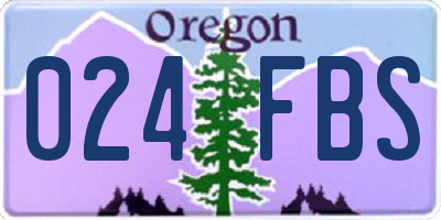 OR license plate 024FBS