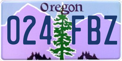 OR license plate 024FBZ
