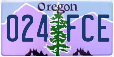 OR license plate 024FCE