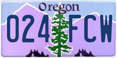 OR license plate 024FCW