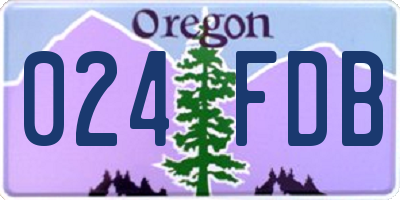 OR license plate 024FDB