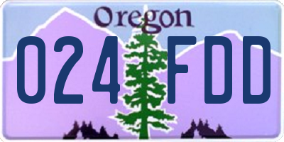 OR license plate 024FDD