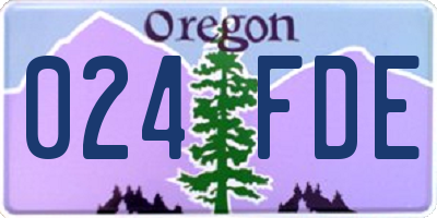 OR license plate 024FDE