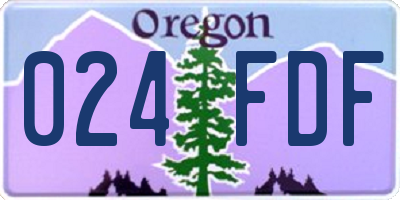 OR license plate 024FDF