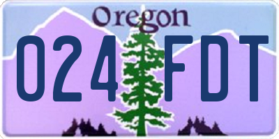 OR license plate 024FDT