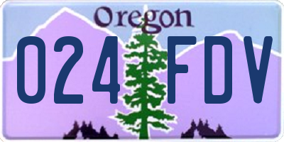 OR license plate 024FDV