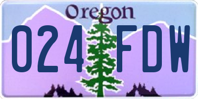 OR license plate 024FDW