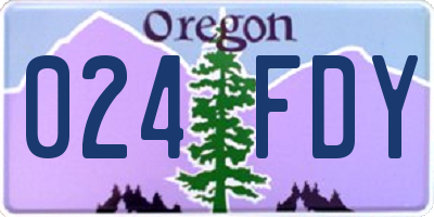 OR license plate 024FDY