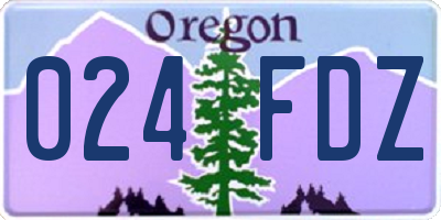 OR license plate 024FDZ