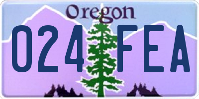 OR license plate 024FEA