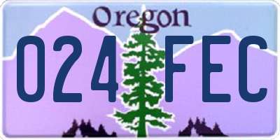 OR license plate 024FEC