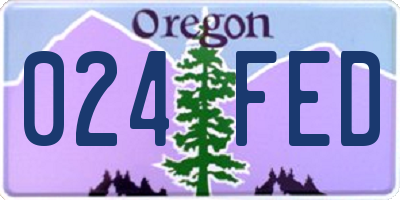 OR license plate 024FED