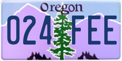 OR license plate 024FEE