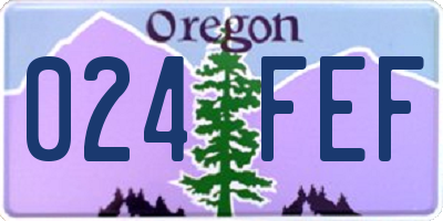 OR license plate 024FEF