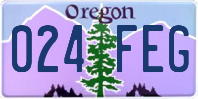 OR license plate 024FEG
