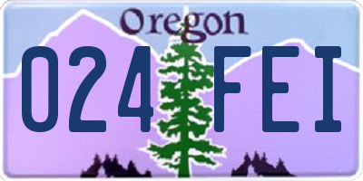 OR license plate 024FEI