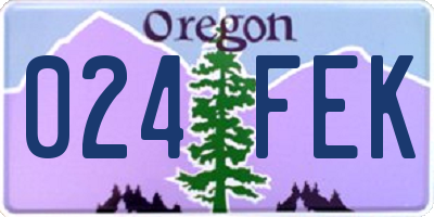 OR license plate 024FEK