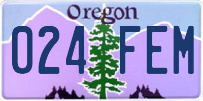 OR license plate 024FEM