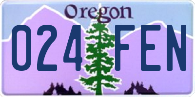OR license plate 024FEN