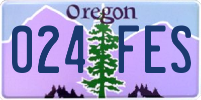 OR license plate 024FES