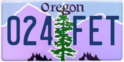 OR license plate 024FET