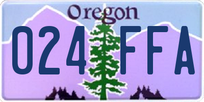 OR license plate 024FFA