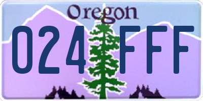 OR license plate 024FFF