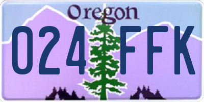 OR license plate 024FFK