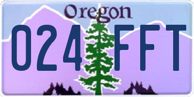 OR license plate 024FFT