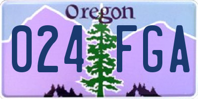OR license plate 024FGA
