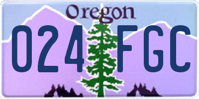 OR license plate 024FGC