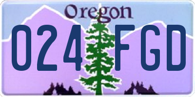 OR license plate 024FGD
