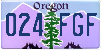OR license plate 024FGF