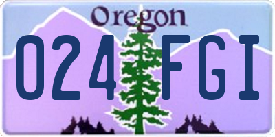 OR license plate 024FGI
