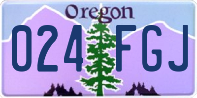 OR license plate 024FGJ