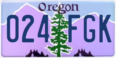 OR license plate 024FGK