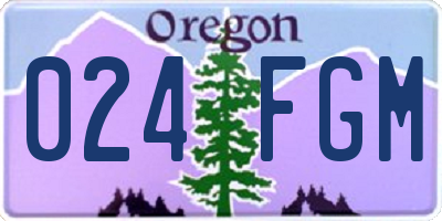 OR license plate 024FGM
