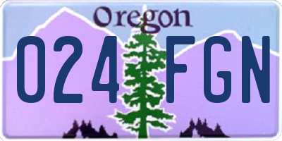 OR license plate 024FGN