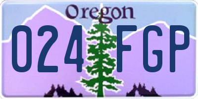 OR license plate 024FGP