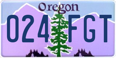 OR license plate 024FGT