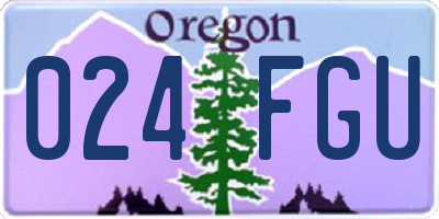 OR license plate 024FGU