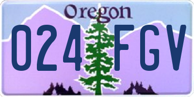 OR license plate 024FGV