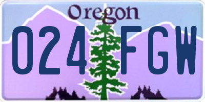OR license plate 024FGW