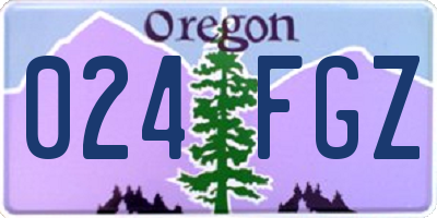 OR license plate 024FGZ