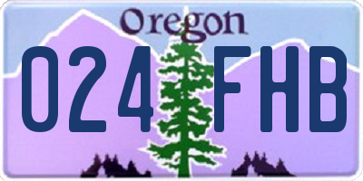 OR license plate 024FHB