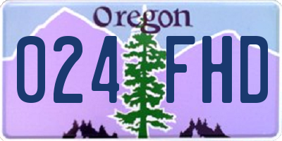 OR license plate 024FHD