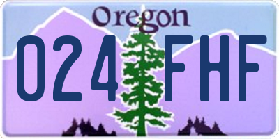 OR license plate 024FHF