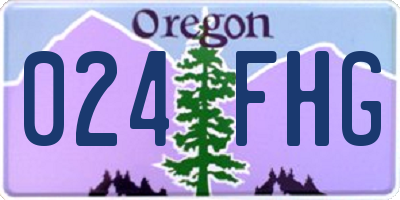 OR license plate 024FHG