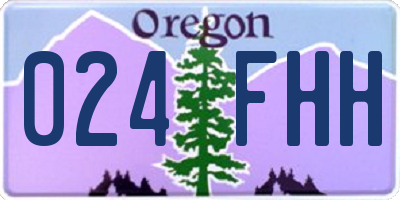 OR license plate 024FHH